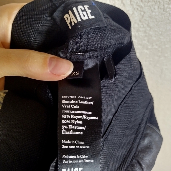 PAIGE Leather Legging pull on Pant Elastic Waist Stretch sz Xs - Picture 4 of 6